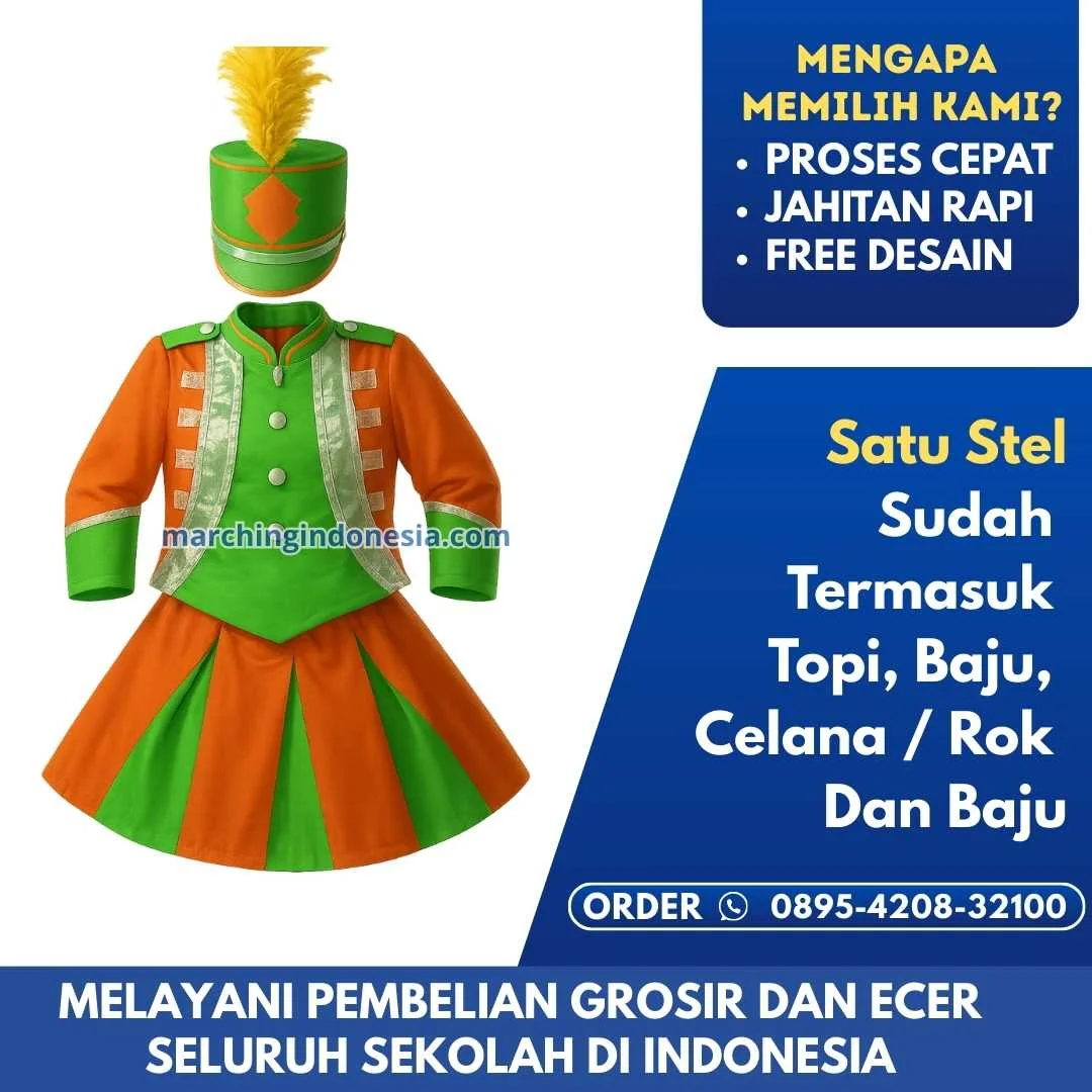 Kostum Drumband Wanita Di Sumatera Selatan Musi Rawas Utara Nibung Desa Srijaya Makmur